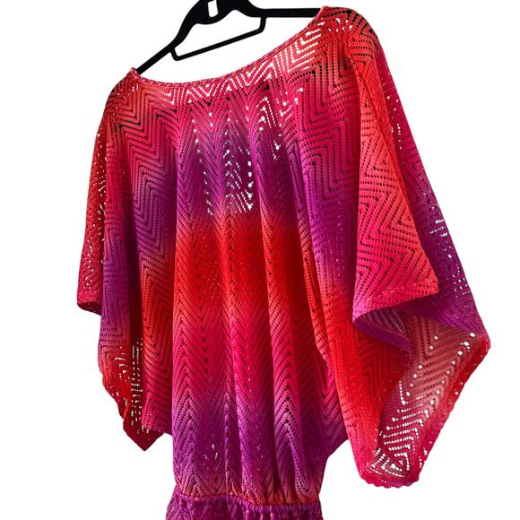 Luli Fama Sunset Angel Cabana V-neck Cover Up Beach Boho Dress Size Large - Picture 10 of 14